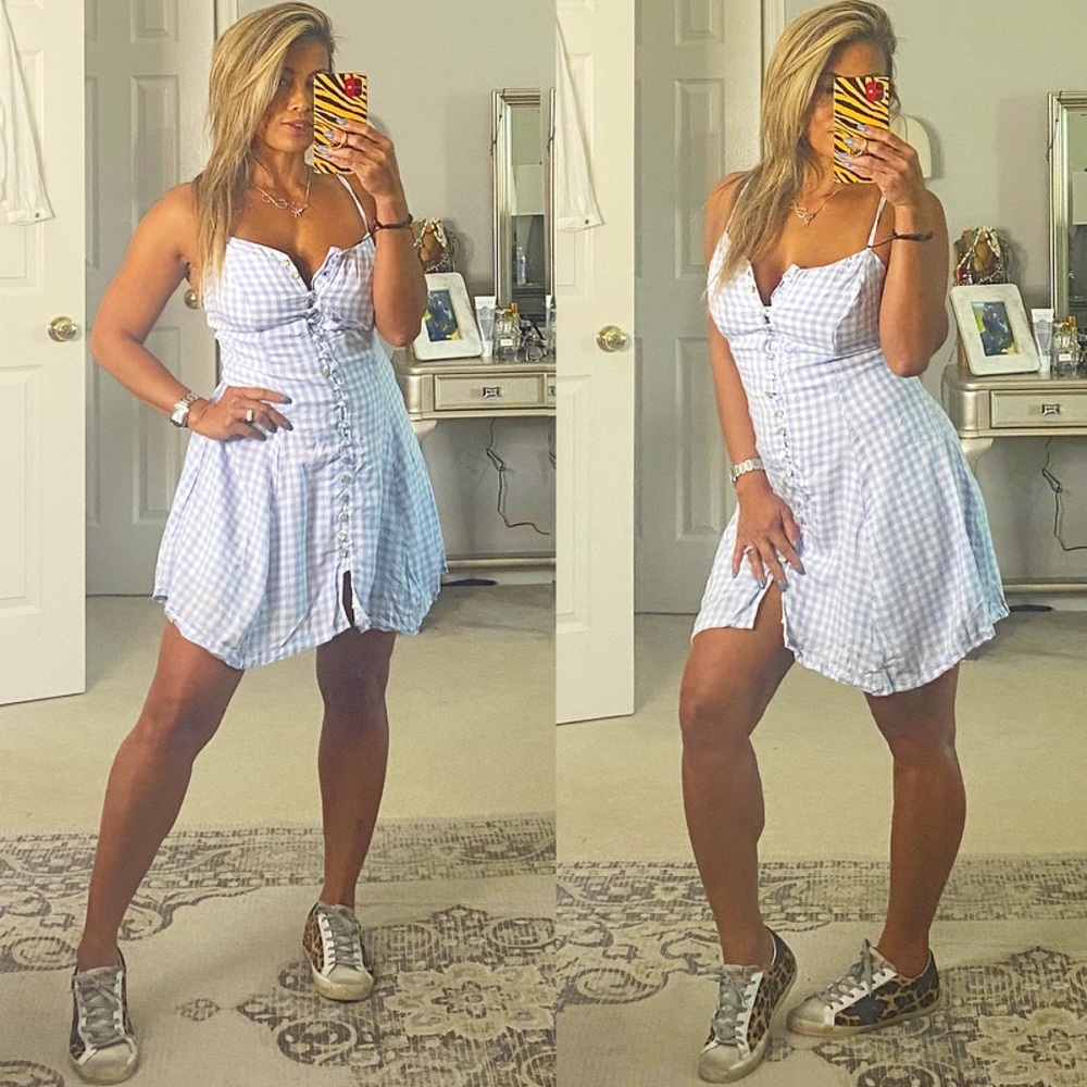 PEIXOTO GINGHAM SHIFT DRESS S